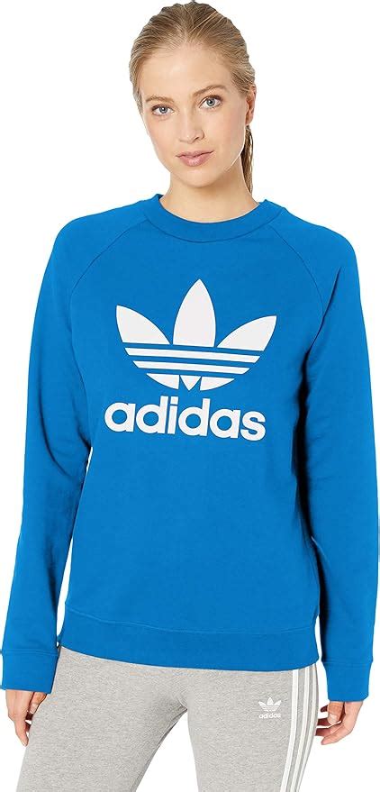 adidas trefoil kapuzenpullover damen|adidas Originals Women's Trefoil Crew Sweatshirt .